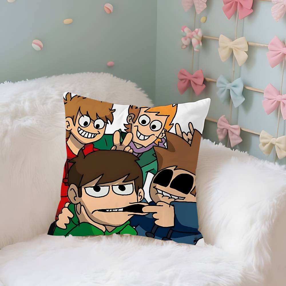 Смешной чехол Eddsworld из плюшевой ткани, мягкая наволочка, двусторонняя печать, чехол для подушки, домашние подарки