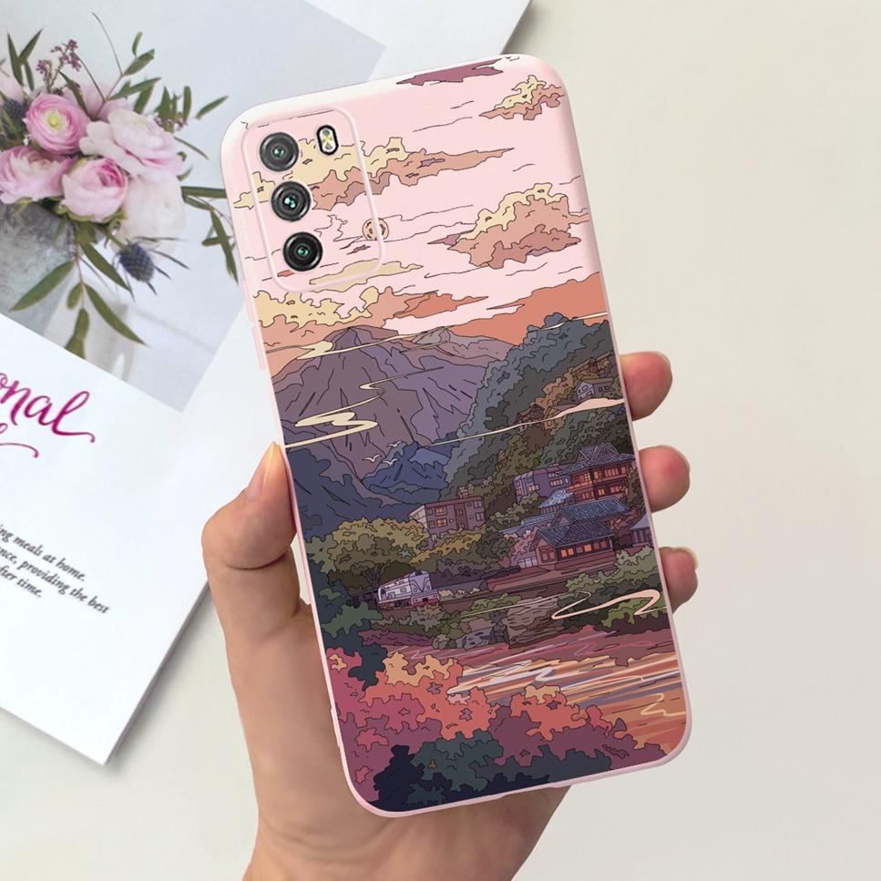For Xiaomi Poco M3 Case Fashion Design Love Silicone Soft Matte Back Cover Coque For Xiaomi Poco m 3 M3 Bumper Phone Case Funda