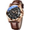 Men's Watch, Simple, Stylish, Waterproof, Analog, Brown Leather Strap, Business Watch, Arabic Numerals, Easy To Read, Date, Quartz, Men's Watch,
