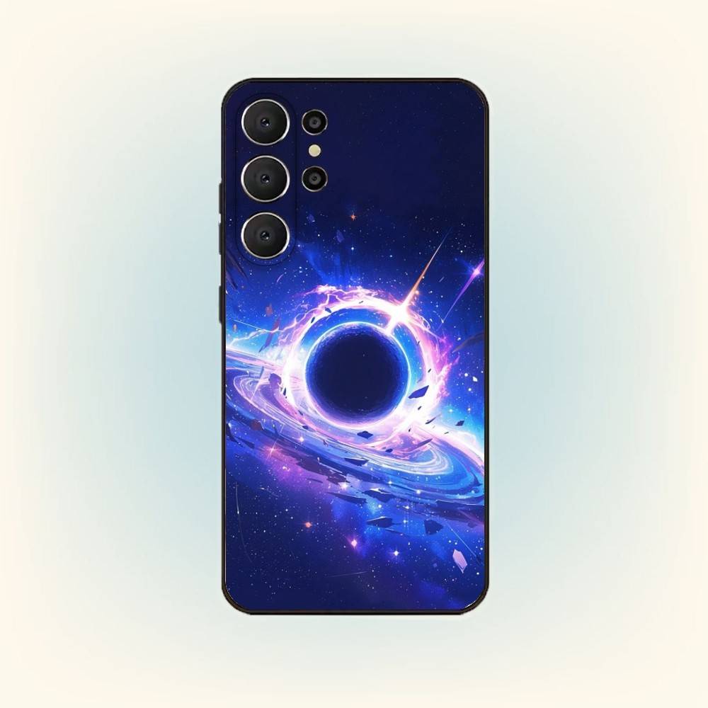 Чехол для телефона Космическая Галактика Вселенная Для Samsung S26,S25,24,23,22,30,21,10,9,Ultra,Plus,Lite,Черный Мягкий Чехол
