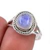 Natural Rainbow Moonstone Gemstone 925 Solid Sterling Silver Ring Size 7.5 Z9F73