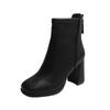 Aphixta Bazk Zipper Dec Women Ankle Boots 8cm High Heels Sexy Stretch Boots Elegant Sewing Short Plush Warm Winter Woman Shoes