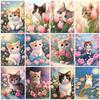 Full Diamond Embroidery Cat New Collection Kits Animal Diamond Painting Flower Art Mosaic Home Decoration