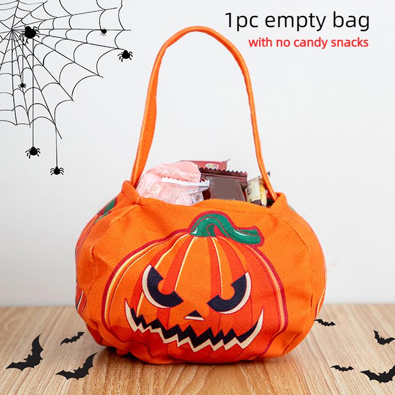 Halloween Pumpkin Candy Bag Stylish Non-Woven Portable Basket for Trick-or-Treating, Kids' Gift Packaging & Party Supplies