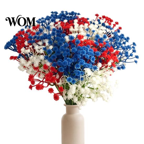 Table Ornament Flower Stems 10Pcs Artificial Baby Breath Flowers, Gypsophila Fake Floral Bouquet, Bendable Fluffy Plant Decor Faux for Wedding Party,