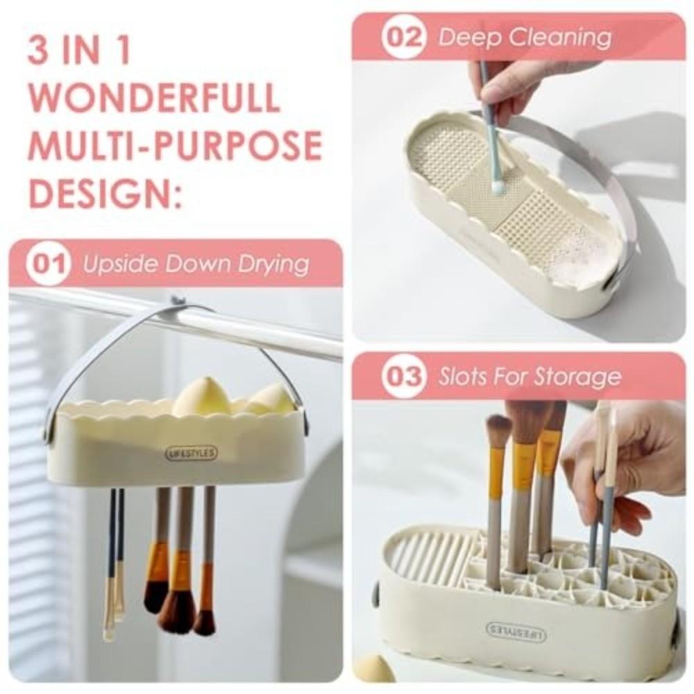 3 in 1 Design Makeup Brush Cleaner Stain Remover Brush Cleaning Mat Beauty Routine