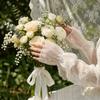 1 Pair Wide Fairy Style Ice Silk Sunscreen Sleeves Bow Ice Sleeves Arm Cover  Outdoor Activities