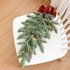 Christmas Teardrop Swag Wreath Artificial Pine Branch Teardrop Swag with Pine Cone Red Berry And Plaid Bow for Winter Front Door Wall Staircase