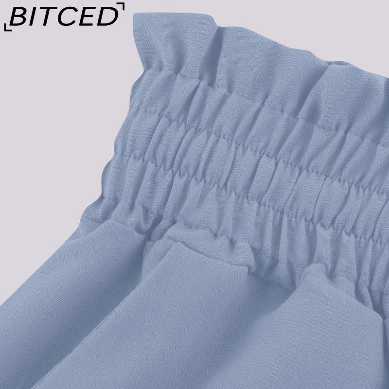 BITCED Women's Fashion Casual Solid Color Print Pants & Capris