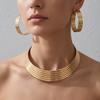New trendy European and American earrings, exaggerated personalized collars, earrings set, metal thread ins style jewelry batch