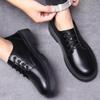 Stylish Leather Men's Casual Shoes Classic Men Shoes Lace Up Dress Shoes Thick Sole British Style Moccasins New Chaussure Hommes