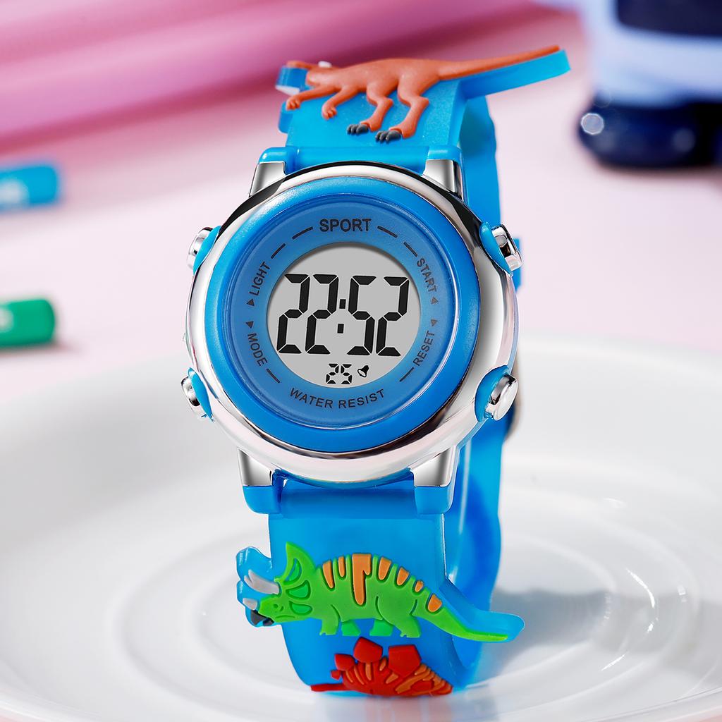 New Fashion Simple 3D Dinosaur Silicone Strap Electronic Display Quartz Watch Student Style Graduation Season