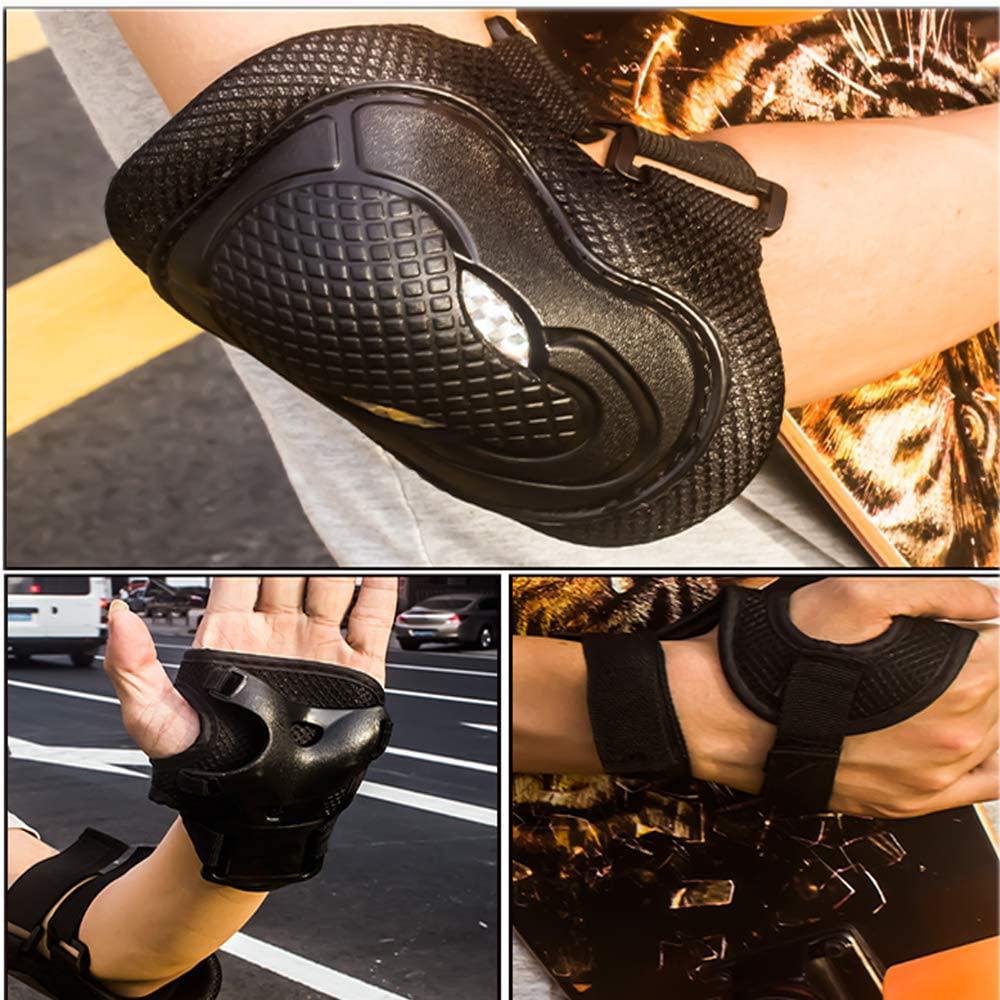 Защитное снаряжение для катания на скейтборде, роликовых коньках, налокотники, наколенники, защита запястья, защита для шлема для езды на велосипеде для детей и взрослых