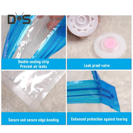 Прозрачный вакуумный мешок для хранения, влагонепроницаемый, многоразовый, складной, сжатый, утолщенный, вакуумный мешок, органайзер для одежды, одеял