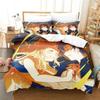 New Summer Time Rendering Bedding Set Cartoon Anime Three-piece Set Adult Kid Bedroom Duvet Cover Sets 3D Kawaii Girls Twin Set