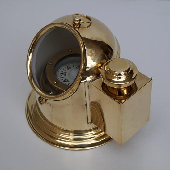 Nautical Floating Dial 22.3cm Binnacle with Hanging Compass Sea Ship Boat Lamp