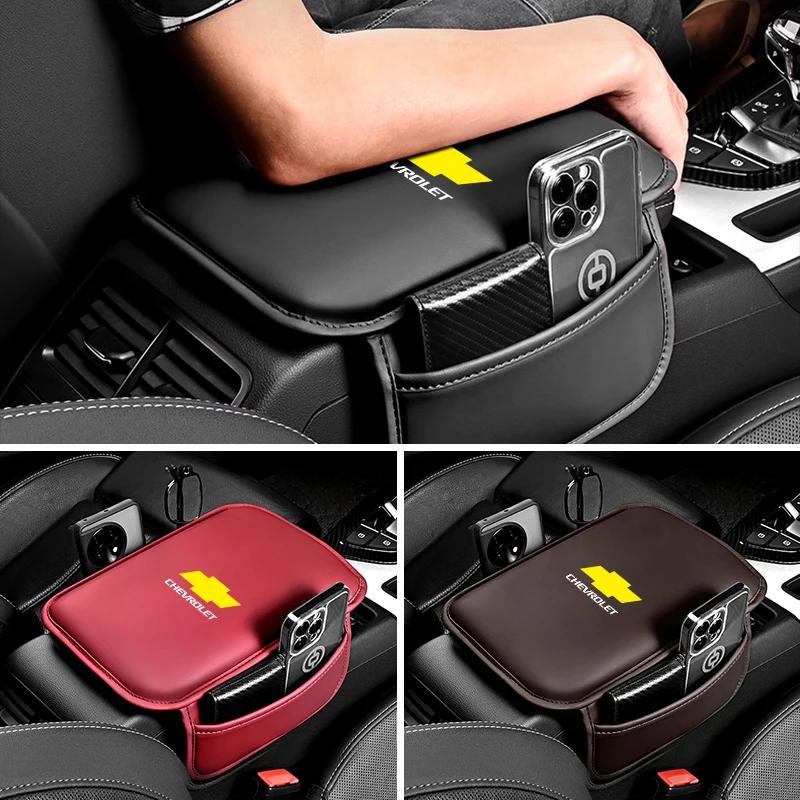 knby4 Car Accessories PU Leather Center Console Armrest Pad for Chevrolet Silverado Impala Malibu Equinox Cruze Camaro Blazer Aveo