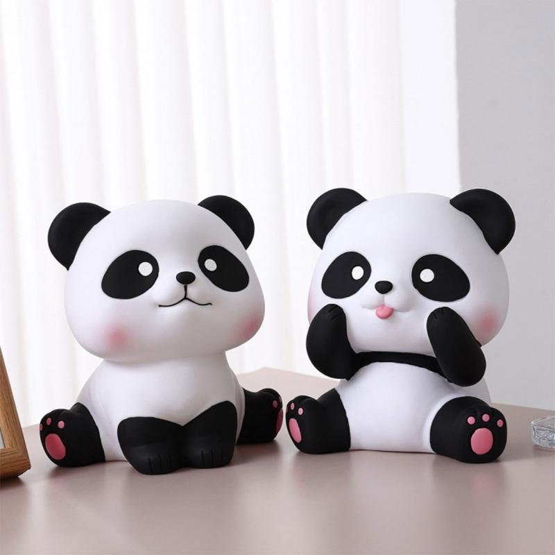 Money Container Versatile Coin Holder Lovely Panda Shaped Money Holder Piggy Banks Coins Savings Jar for Animal Lovers