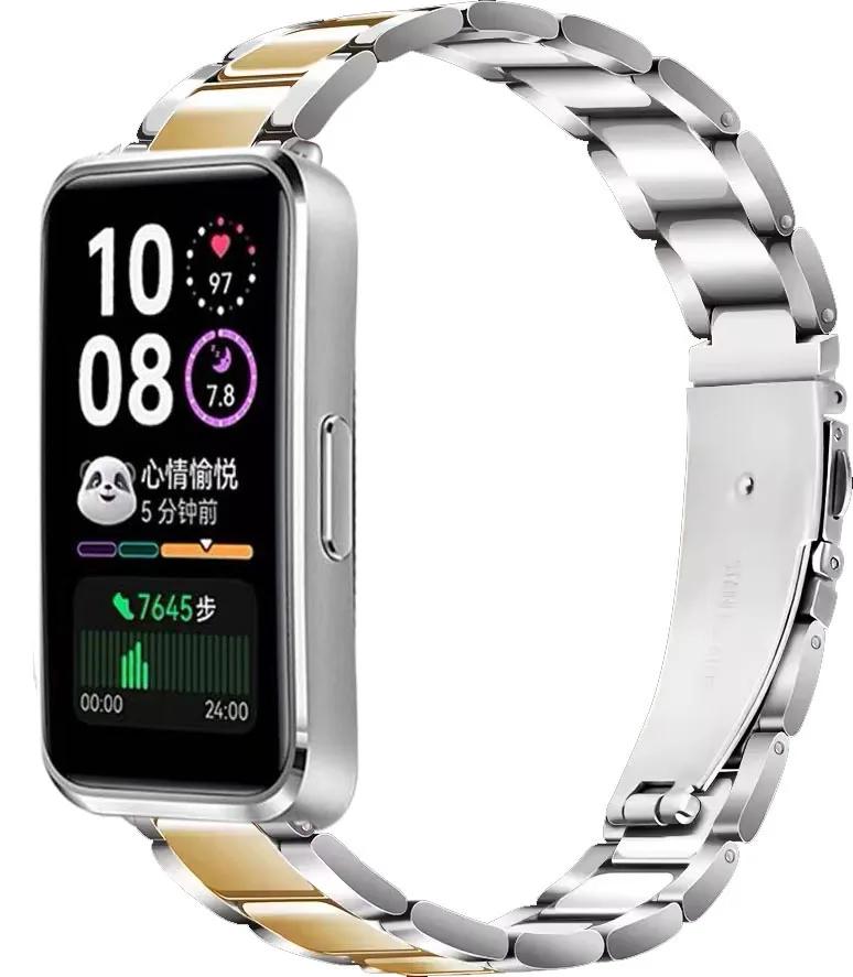 Металлический ремешок для Huawei Band 10 9 8 Браслет из нержавеющей стали Аксессуары для умных часов Huawei Band 10/9/8 Сменный ремешок