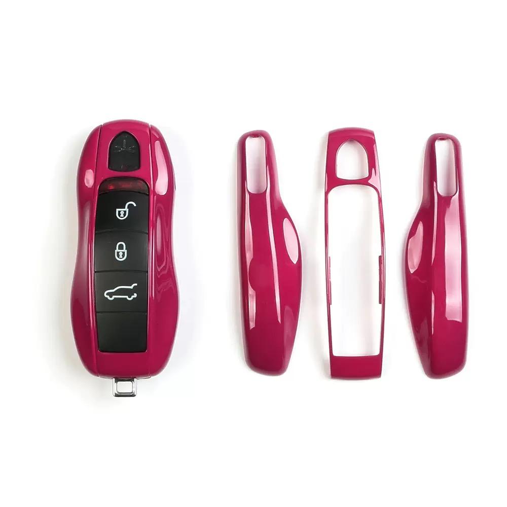 Car Key Case Ruby Star for Porsche Panamera Macan Taycan 718 911 Cayenne Cayman 2013-2024 Remote Control Fob Protective Shell