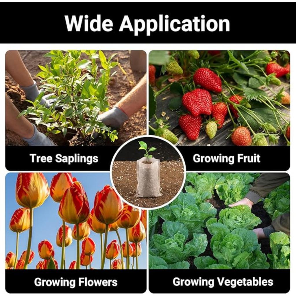 100 шт. мешков для рассады растений, нетканые мешки для рассады растений, тканевые мешки для рассады овощей, горшки для посадки, пересадки, мешки для выращивания растений, товары для дома и сада