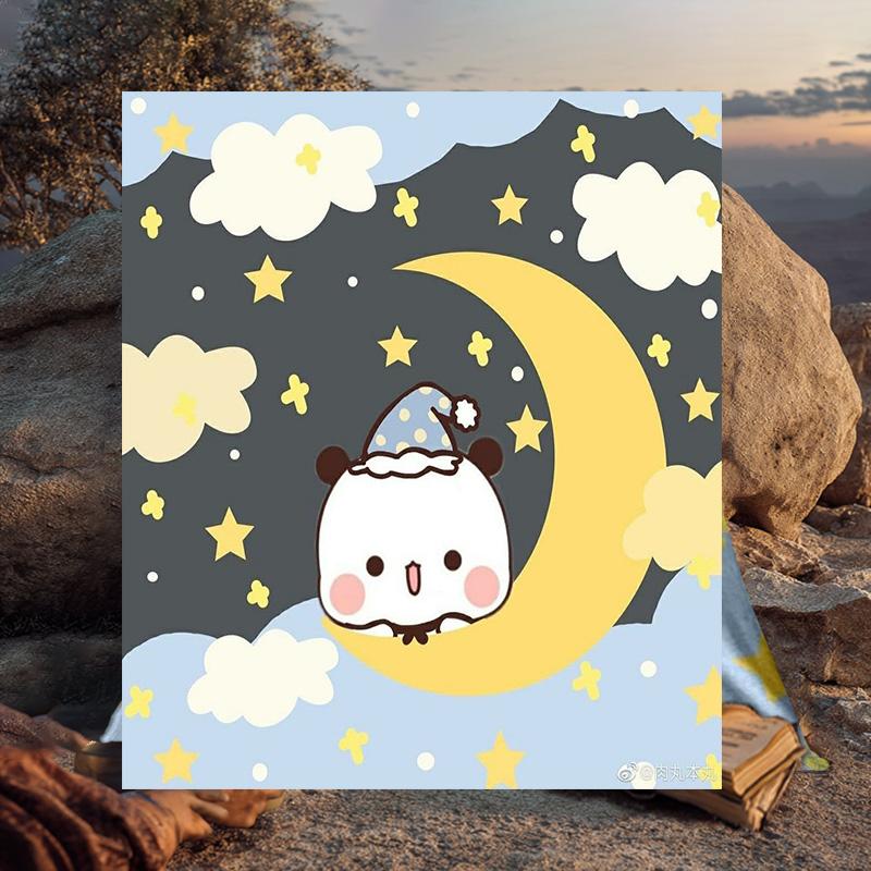 1PC Bobo Dudu Dreams Moon Night Flannel Blanket Gift, Suitable for Both Men And Women, Soft Ideal for Beds And Sofa, Birthday Or Christmas Gift