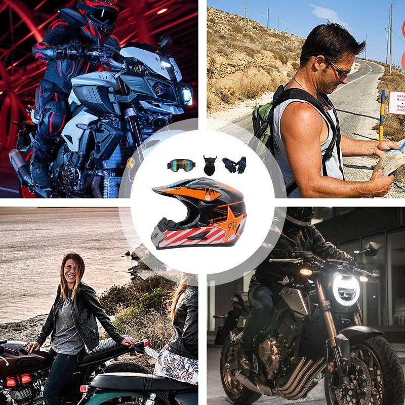 Шлемы для мотокросса с защитными очками и перчатками Профессиональные внедорожные велосипедные шлемы Мотоциклетные шлемы Детские шлемы для мотокросса