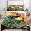 3pcs Peacock Feather Duvet Cover Set - Includes 1 Duvet Cover and 2 Pillowcases, No Quilt Core, All-Season Home Decor yy251111084