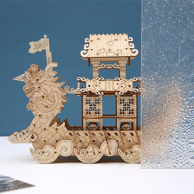 Деревянная 3D-головоломка «Гонки на лодках-драконах» - Ручная работа, DIY, развивающая игрушка и украшение