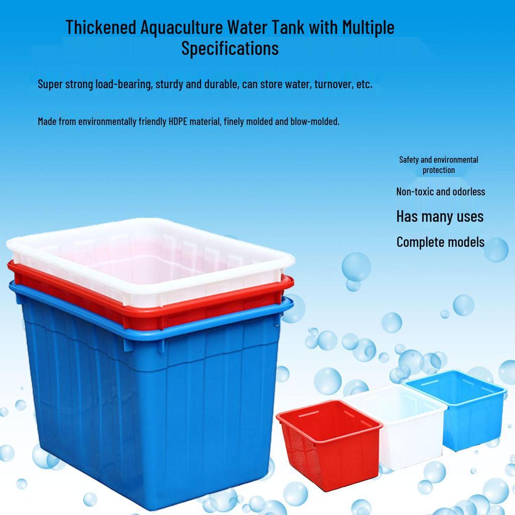 Durable Rectangular Aquaculture Tank with Drainage & Net Cover for Home Fish and Turtle Raising