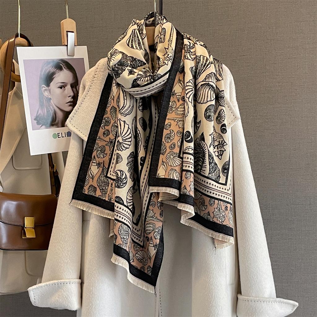 Luxury 63*185cm Warm Scarf For Women Tassel Shawl Imitation Cashmere Pashmina Warps Autumn/Winter Coldproof Windproof Blanket