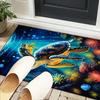 Cartoon Sea Turtle Artwork Office Rug Chair Mat, Entryway Carpet, Suitable for Front Door, Bedroom, Living Room, Desk, Holiday Gift