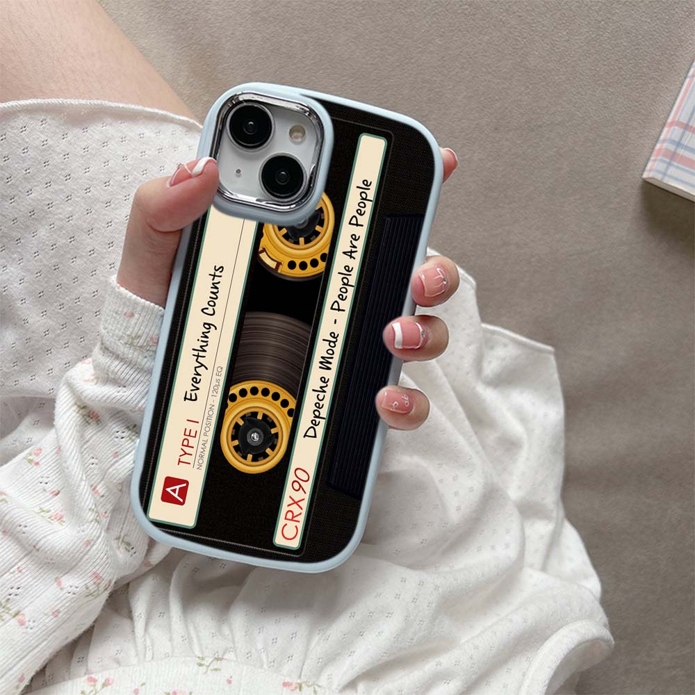 For iPhone 13 14 15 Pro Max Samsung Galaxy A14 A15 A24 Xiaomi 13T Redmi 12C Soft Chubby Phone Case A19 Original Retro Cassette Tape Art TPU Cover