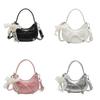 Purse Bow Single Shoulder Crossbody Bag With Pearl Pendant For Fashion Daily