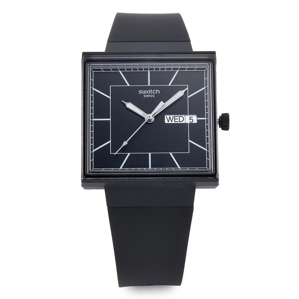 Swatch So34b701 Что если Blackagain Публичные Уретановые Часы