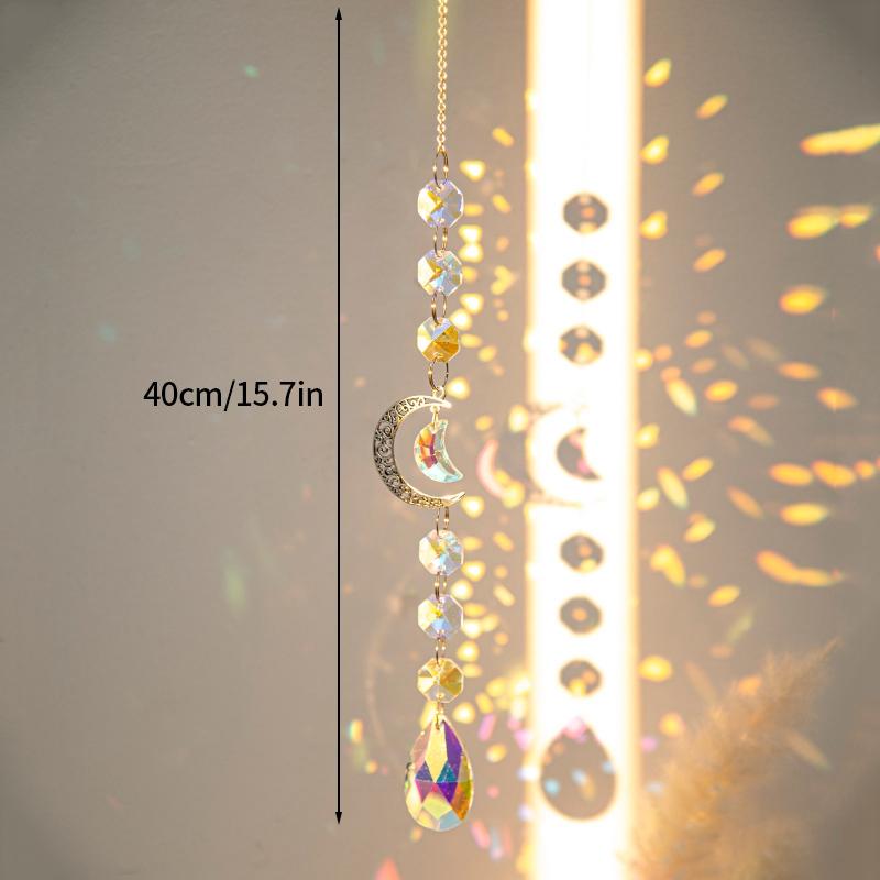 Crystal Suncatcher Crystal Wind Chimes Garden Rainbow Sun Catcher Garden Hanging Pendant Window Wind Music Home Garden Decor