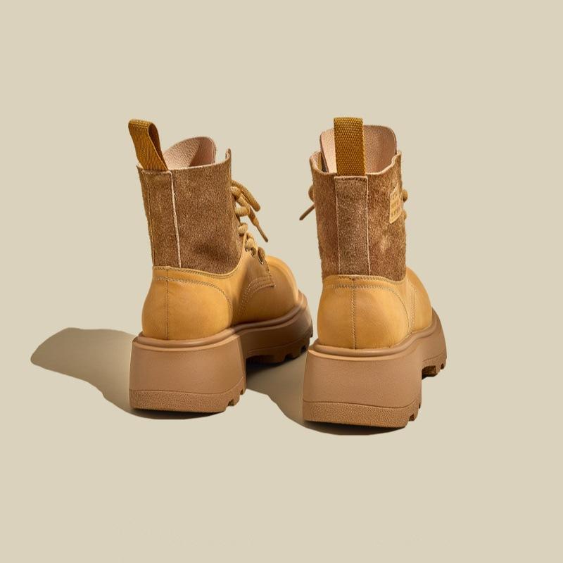 Высококлассные жареные уличные популярные ботинки Мартина женские 2025 новые осенние универсальные на толстой подошве увеличивающие рост женские повседневные короткие ботинки