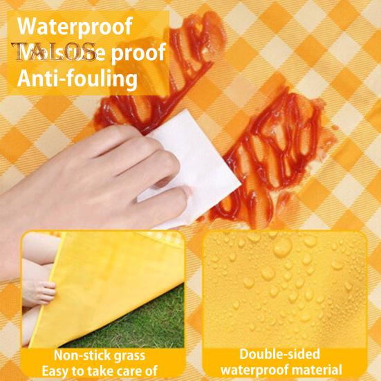 Одеяло для пикника на открытом воздухе, портативный очень большой водонепроницаемый пескозащитный пляжный коврик, складной прямоугольный коврик для кемпинга, влагостойкий коврик с ремнем для переноски