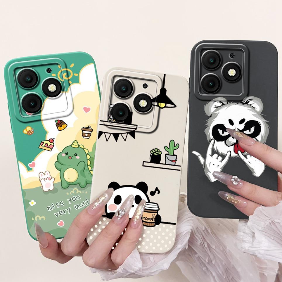 Для чехла Itel A50 ItelA50 A 50 Чехол для телефона Задняя крышка Capa Вопрос Утка Панда Крутой Стиль Животные Кошка Рисунок Мягкий Силикон Funda Сумка