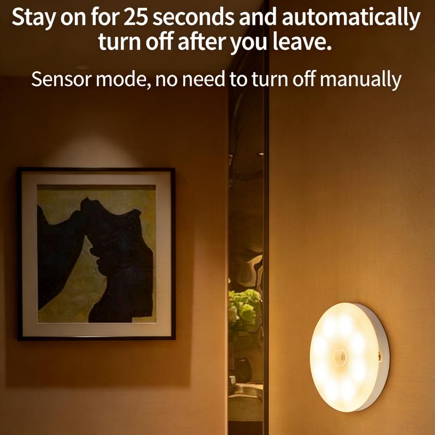 Motion Sensor Light USB Night Light With Switch Rechargeable Inductor Lights For Kitchen Stairs Hallway Closet Bedroom
