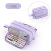 Многоцветный макаронный пенал с двойным окном – Стильная и многофункциональная сумка для канцелярских принадлежностей для школьников