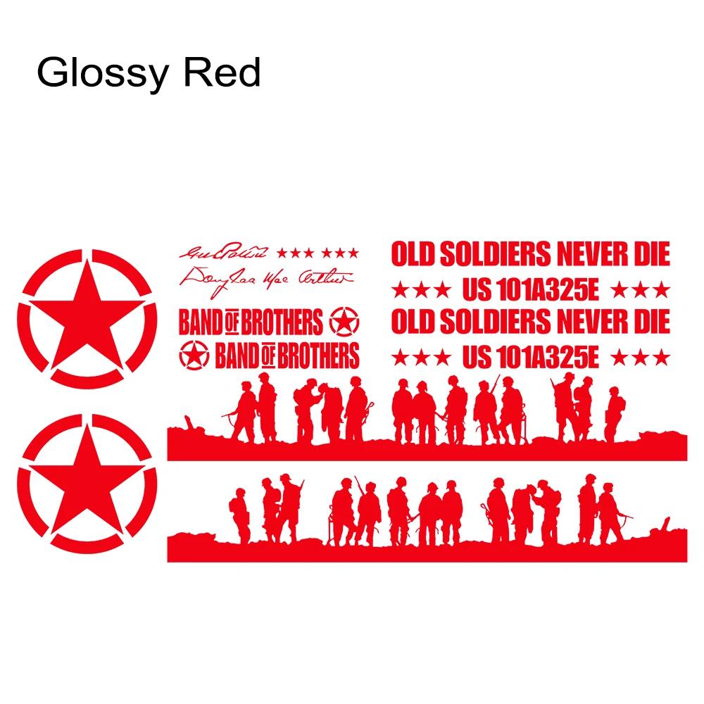 12PCS Car Door Vinyl Stickers For Jeep Wrangler JK TJ Jl YJ Auto Pentagram Soldiers Body Decoration Vinyl Decals Accessories