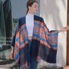 New Foreign Trade Double-sided Plaid Scarf Shawl Men's and Women's Same Imitation Cashmere Warm Versatile Cloak Scarf Cross-border