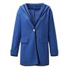 Women's Thick Woolen Cloth Solid  Hooded Jacket Windbreaker Cardigan