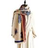 2024 Autumn/Winter New Color Blocked Imitation Cashmere Women'S Tassel Shawl Thickened Warm Double Sided Jacquard Wool Scarf