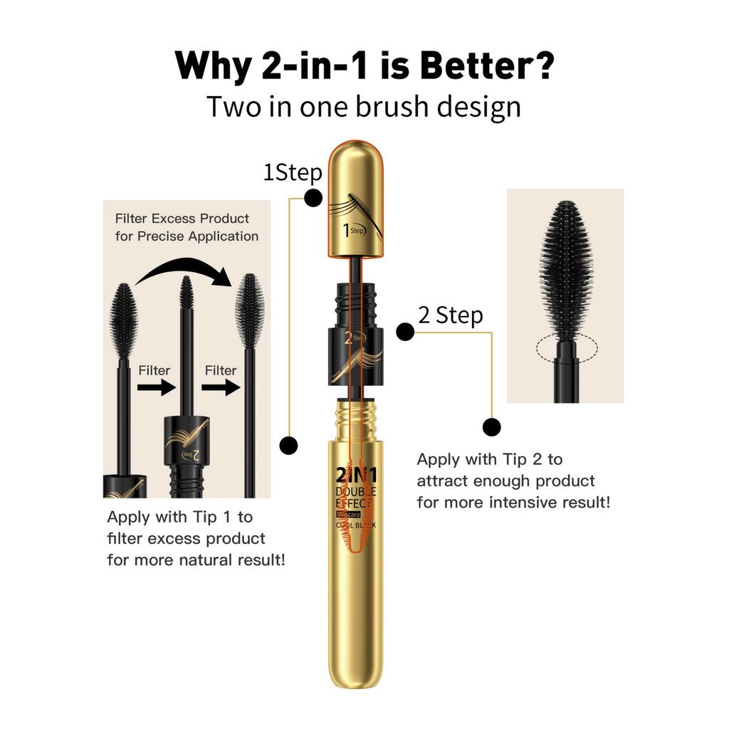 Тушь Natural Slender, устойчивая к поту и не размазывающаяся, густая и подкручивающая тушь с двойным эффектом