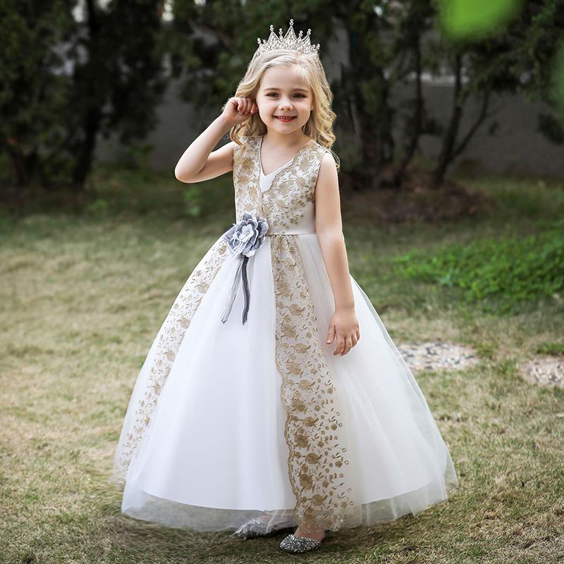 Children Girls Dress Summer Party Birthday Wedding Dresses Kids Elegant Princess Dresses Evening Long Dresses