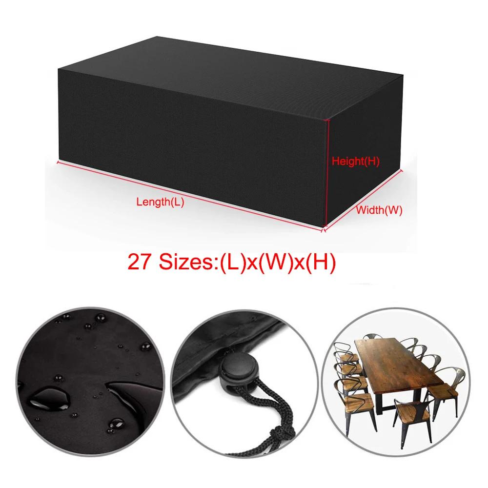 36 Sizes Oxford Cloth Furniture Dustproof Cover for Rattan Table Cube Chair Sofa Waterproof Rain Garden Patio Protective Cover