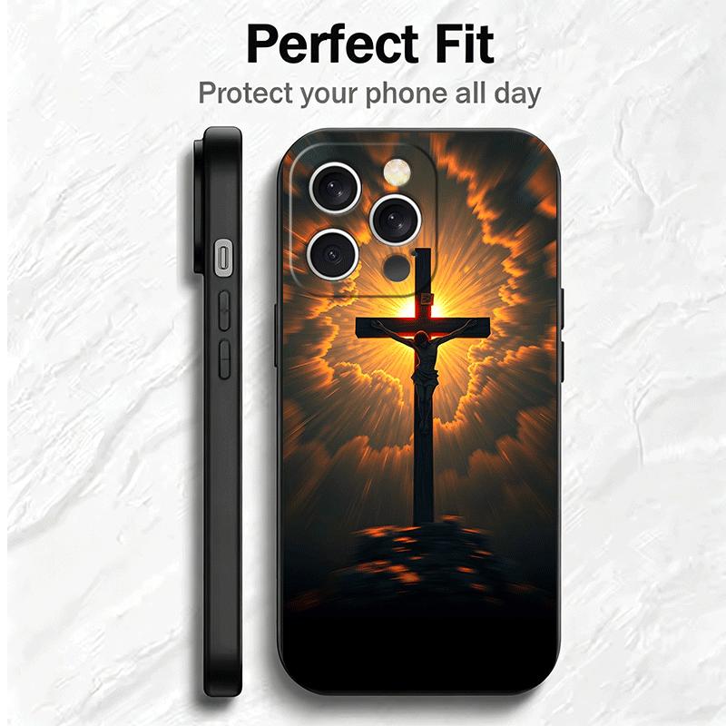 Бог Иисус Молитва Крест Библия Мягкий Чехол для Телефона для iPhone 16 16E 17 Air 15 Pro Max 14 Plus 13 Mini 11 12 7 Черный Чехол Задняя Панель