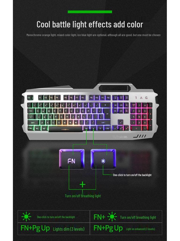 Viper K18 Luminous Metal Wired Gaming Keyboard